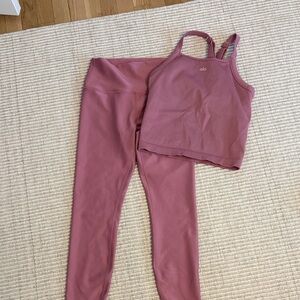 ALO Dusty Rose 7/8 Leggings and Tank Set